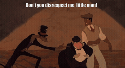A Cartoon Scene With The Words " Do N't You Disrespect Me Little Man " On The Bottom GIF
