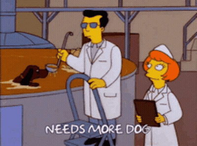 A Cartoon Scene With The Words Needs More Dog On The Bottom Right GIF