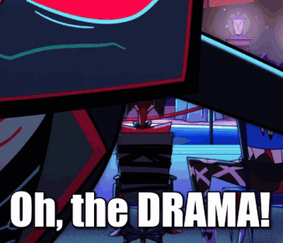 A Cartoon Scene With The Words Oh The Drama Written On The Bottom GIF