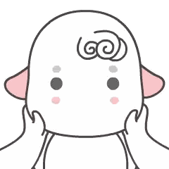 A Cartoon Sheep With A Swirl On Its Head Is Being Held By Two Hands . Sticker