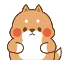 A Cartoon Shiba Inu Dog With A Question Mark On His Head . Sticker
