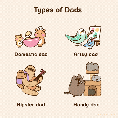 A Cartoon Showing Different Types Of Dads GIF