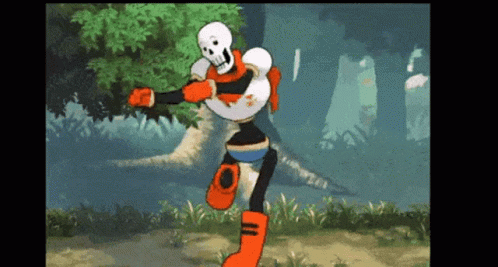 A Cartoon Skeleton Is Dancing In A Forest GIF