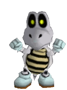 A Cartoon Skeleton With Glowing Eyes And A Striped Shirt Sticker