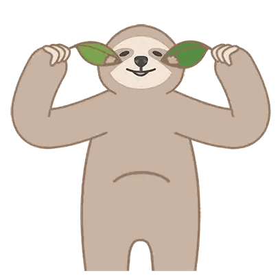 A Cartoon Sloth Is Holding A Green Leaf In Front Of His Eyes Sticker