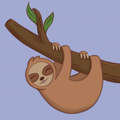 A Cartoon Sloth Is Sleeping On A Tree Branch GIF
