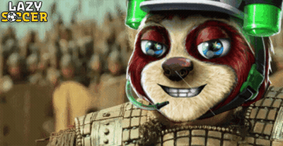 A Cartoon Sloth Wearing A Helmet And Headphones With The Words Lazy Soccer Below It GIF