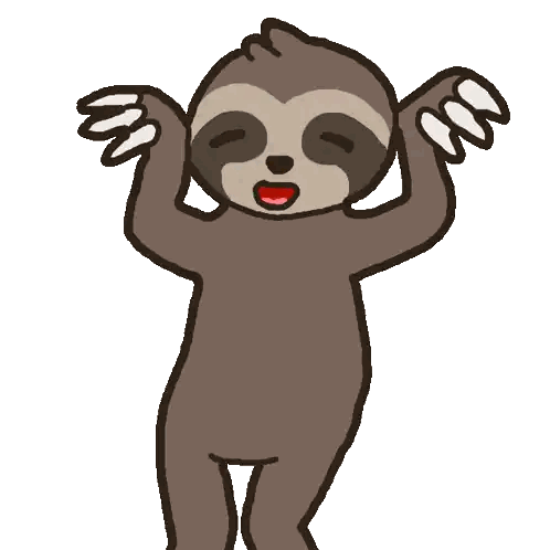 A Cartoon Sloth With Its Arms Outstretched Sticker