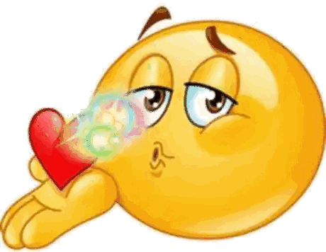 A Cartoon Smiley Face Is Blowing A Kiss While Holding A Red Heart In His Hand . Sticker