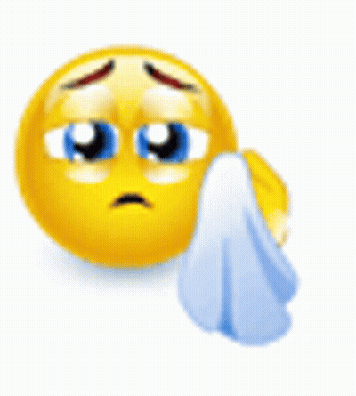 A Cartoon Smiley Face Is Crying And Wiping His Face With A Towel GIF