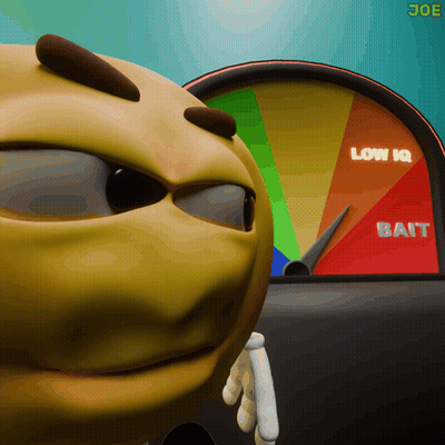 A Cartoon Smiley Face Is Standing In Front Of A Gauge That Says Low Iq GIF