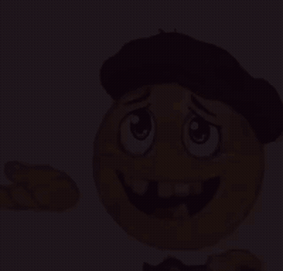 A Cartoon Smiley Face Wearing A Hat And A Tie . GIF