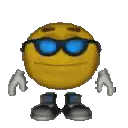 A Cartoon Smiley Face Wearing Sunglasses And Boots Is Giving A Thumbs Up . Sticker