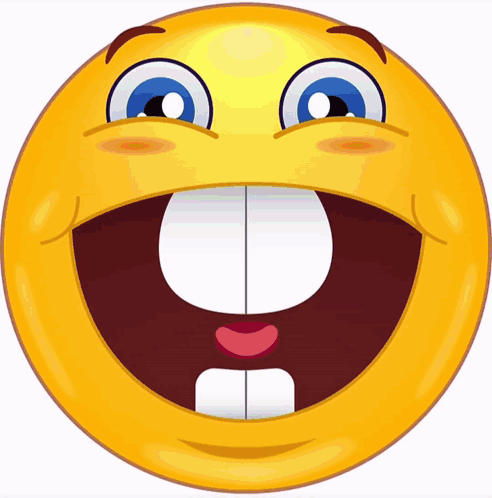 A Cartoon Smiley Face With A Big Mouth And A Missing Tooth GIF