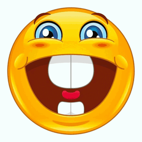 A Cartoon Smiley Face With A Big Smile GIF