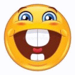 A Cartoon Smiley Face With A Big Smile And A Big Mouth . GIF