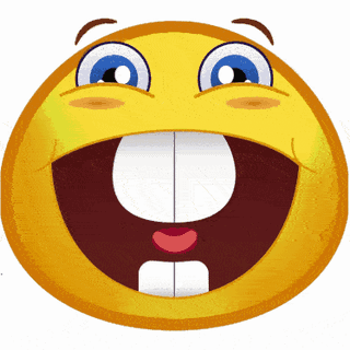 A Cartoon Smiley Face With A Big Smile And A Missing Tooth GIF