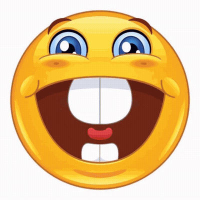 A Cartoon Smiley Face With A Big Smile And Missing Teeth GIF