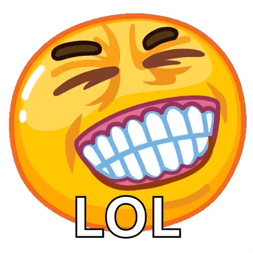 A Cartoon Smiley Face With A Big Smile And The Word Lol Underneath It GIF