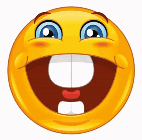A Cartoon Smiley Face With A Big Smile On It GIF