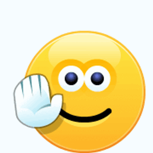 A Cartoon Smiley Face With A Hand Covering Its Eyes GIF