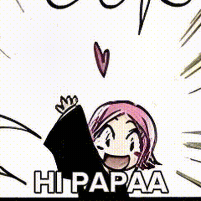 A Cartoon Smiley Face With A Pink Bow And The Words Hi Papaa Below It GIF