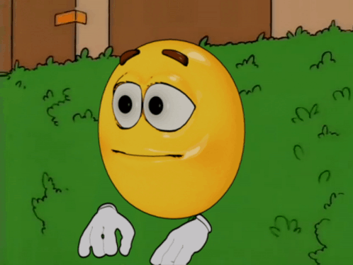 A Cartoon Smiley Face With A Sad Look On Its Face GIF