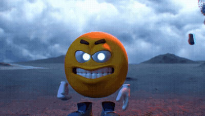 A Cartoon Smiley Face With A Very Angry Face GIF