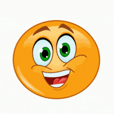 A Cartoon Smiley Face With Green Eyes And A Smile GIF