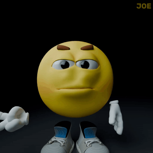 A Cartoon Smiley Face With The Name Joe Written On The Bottom GIF