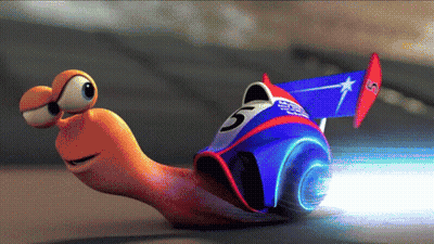 A Cartoon Snail With The Number 5 On The Side GIF