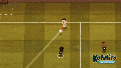 A Cartoon Soccer Game Called Kopanito Is Being Played GIF