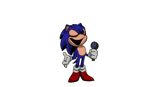 A Cartoon Sonic The Hedgehog Is Holding A Microphone And Smiling . Sticker