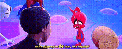 A Cartoon Spider-Man Is Talking To A Cartoon Spider-Man . GIF