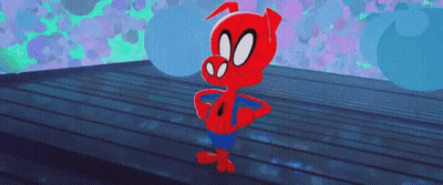 A Cartoon Spider Pig Is Standing On A Wooden Floor . GIF