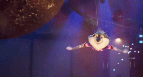 A Cartoon Squirrel Is Flying Through The Air GIF