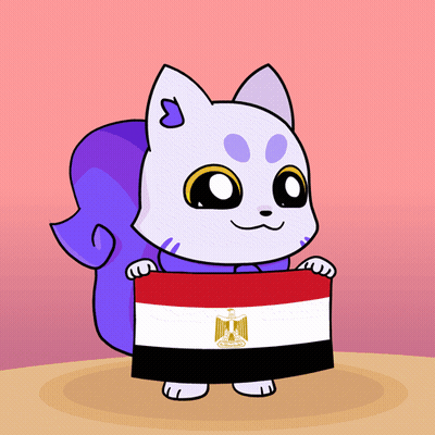 A Cartoon Squirrel Is Holding A Flag From Egypt GIF