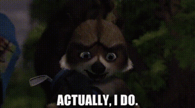 A Cartoon Squirrel Is Holding A Golf Club And Says `` Actually , I Do . '' GIF
