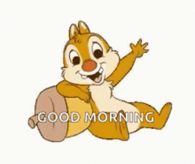 A Cartoon Squirrel Is Sitting On A Nut And Waving . GIF