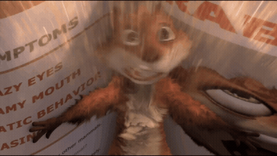 A Cartoon Squirrel Is Standing In Front Of A Paper That Says Hamptons GIF