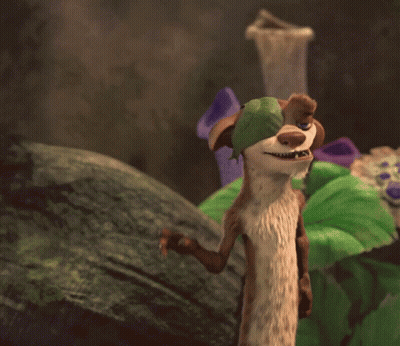 A Cartoon Squirrel With A Green Hat On His Head GIF