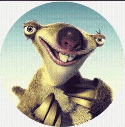 A Cartoon Squirrel With Big Eyes And A Big Nose GIF