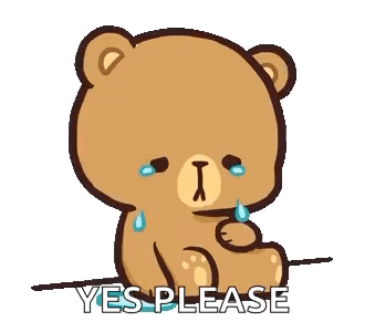 A Cartoon Teddy Bear Is Crying And Sitting On A Stick . GIF