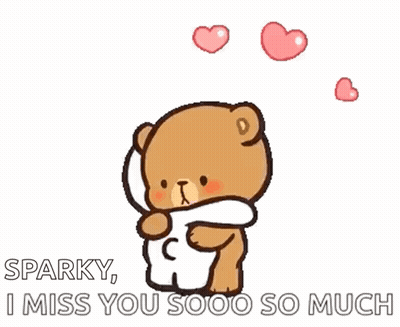 A Cartoon Teddy Bear Is Hugging Another Teddy Bear With Hearts Coming Out Of It . GIF