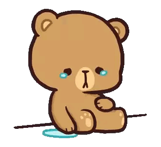 A Cartoon Teddy Bear Is Sitting On The Ground And Crying . Sticker