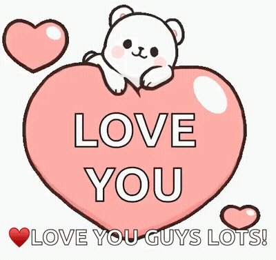 A Cartoon Teddy Bear Is Sitting On Top Of A Pink Heart . GIF