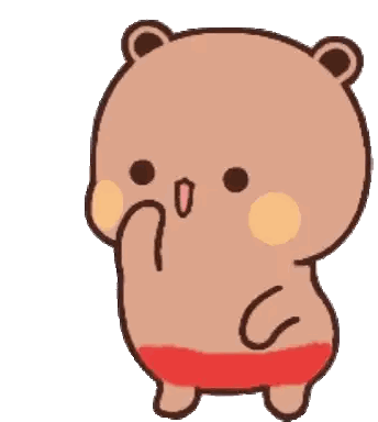 A Cartoon Teddy Bear Is Standing On A White Background And Looking At The Camera . Sticker