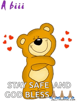 A Cartoon Teddy Bear Says " A Big Hug ... From Me To U " GIF