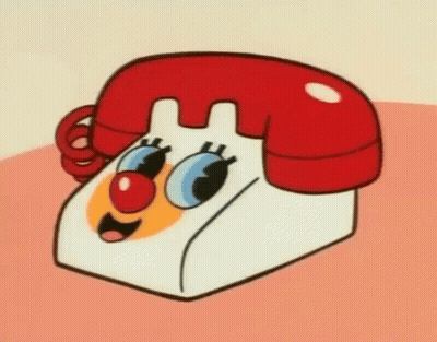A Cartoon Telephone With A Face On It . GIF