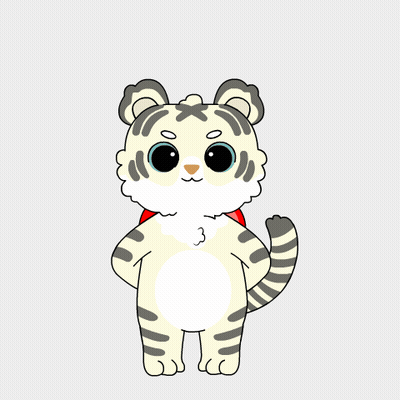 A Cartoon Tiger Is Holding A Red Heart That Says I Love You GIF